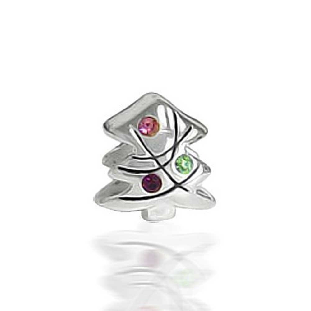 Shop Holiday Christmas Tree Colorful Cz Charm Bead 925 Sterling