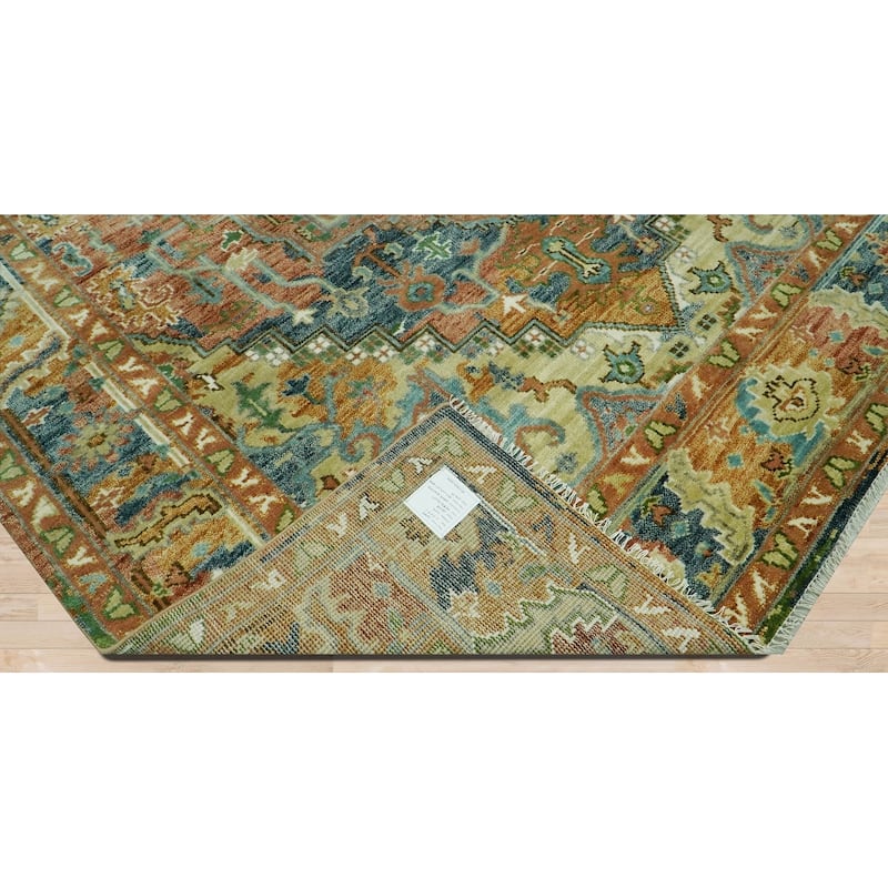 Multi Size Hand Knotted Oushak Rust Oriental Rug by LoomBloom