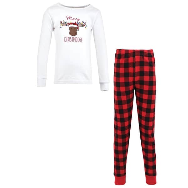 slide 1 of 1, Hudson Baby Infant and Toddler Cotton Pajama Set, Christmoose 12-18 Months - Christmoose