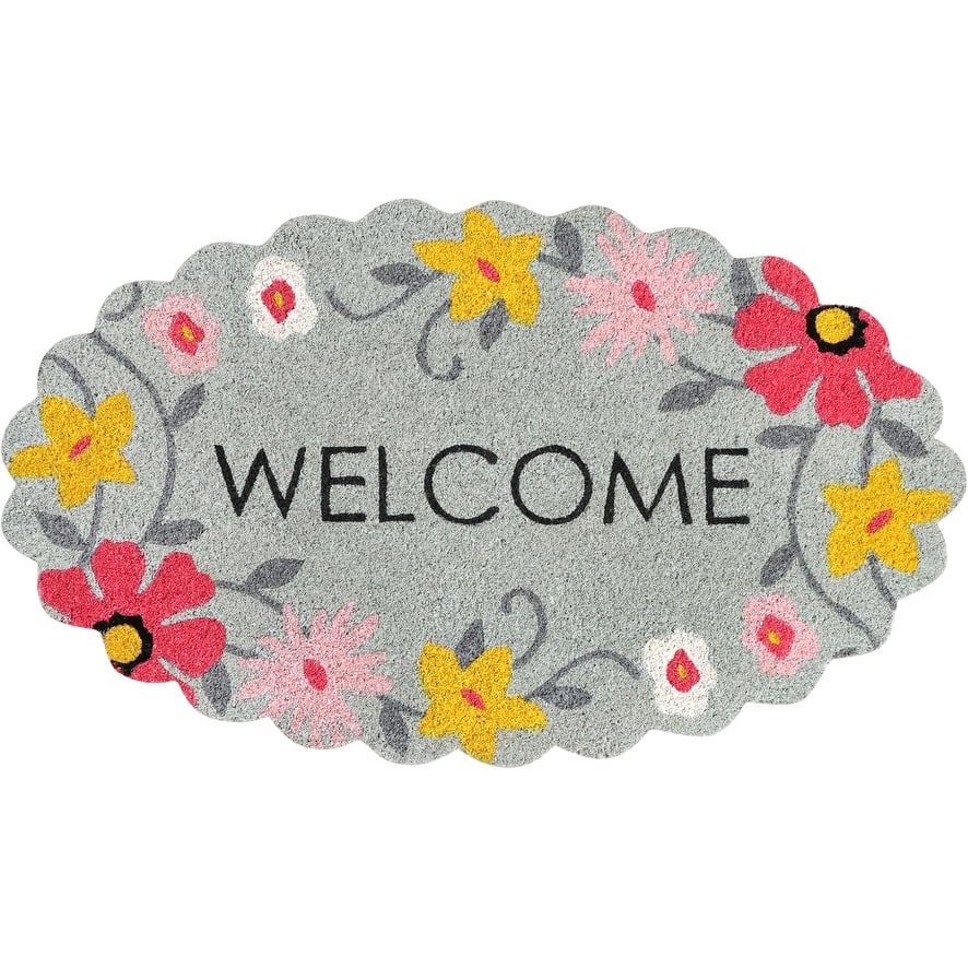 A1HC Natural Coco Coir Door Mat with Heavy Duty Non-Slip PVC Backing 18" x 30"