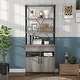 preview thumbnail 2 of 7, DH BASIC Farmhouse Vintage Grey Oak 5-Shelf and 2-Drawer 2-Cabinet Bookcase by Denhour