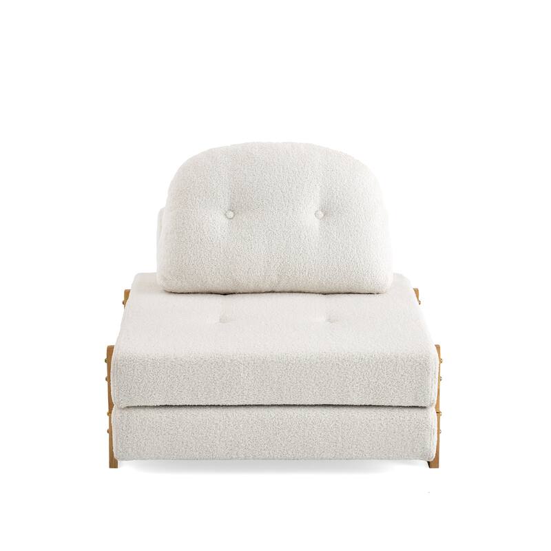 Christopher Knight Home - Lunessa Modern Upholstered Folding Ottoman with Backrest and Convertible Sleeper Design