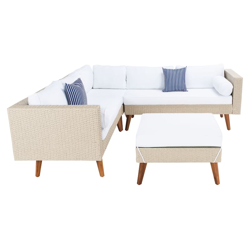SAFAVIEH Outdoor Ulyana Outdoor Sectional Set - 54W x 26D x 28H