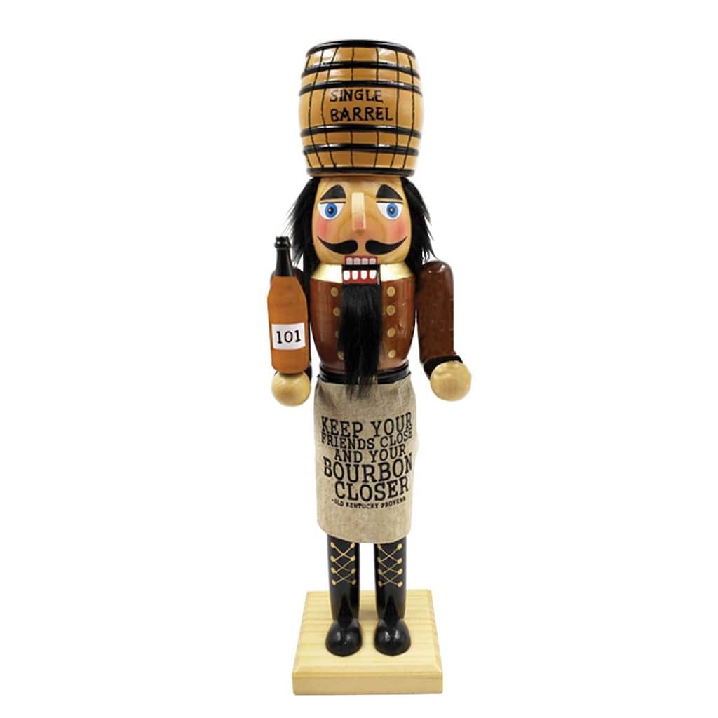 14" Bourbon Barrel Christmas Nutcracker