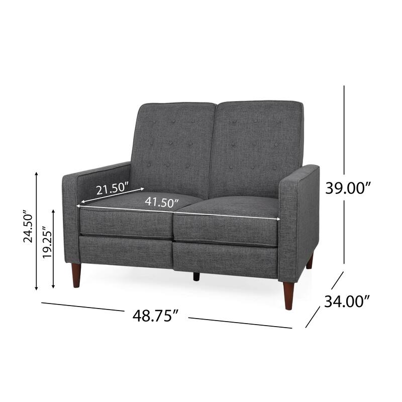 Denison Upholstered Loveseat Pushback Recliner by Christopher Knight Home