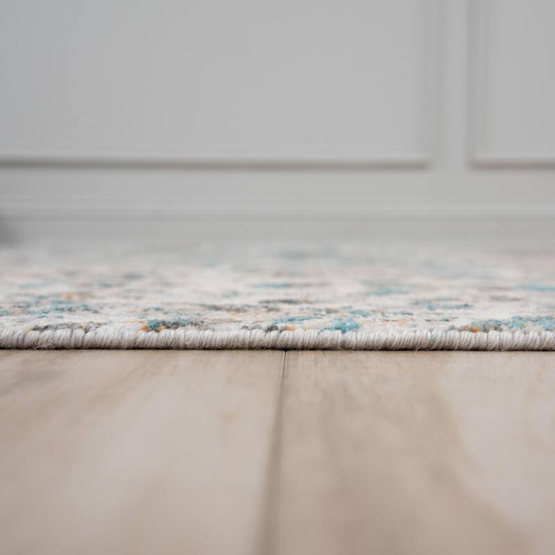 Alora Decor Cosmopolitan Contemporary Ivory Wool/Tencel Area Rug