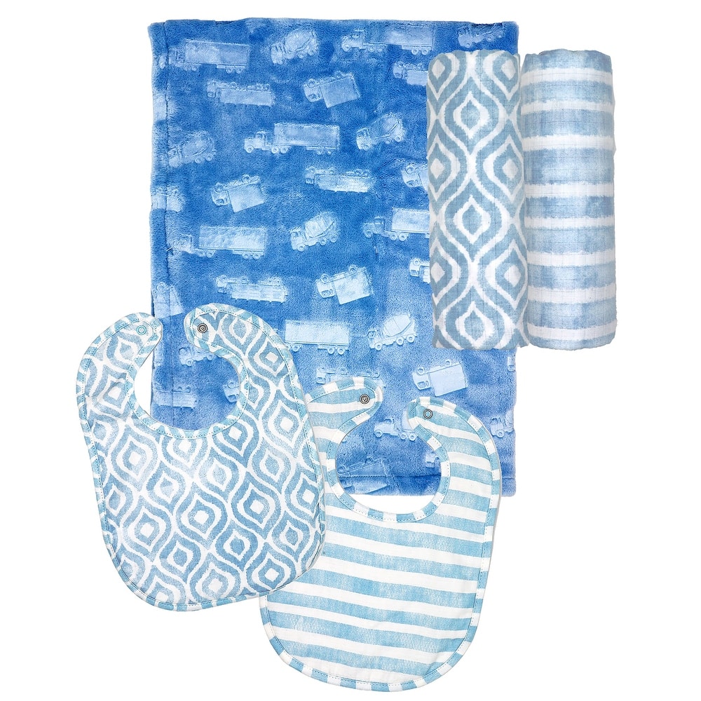 Baby Boys and Baby Girls 5 Piece Blanket Gift Set