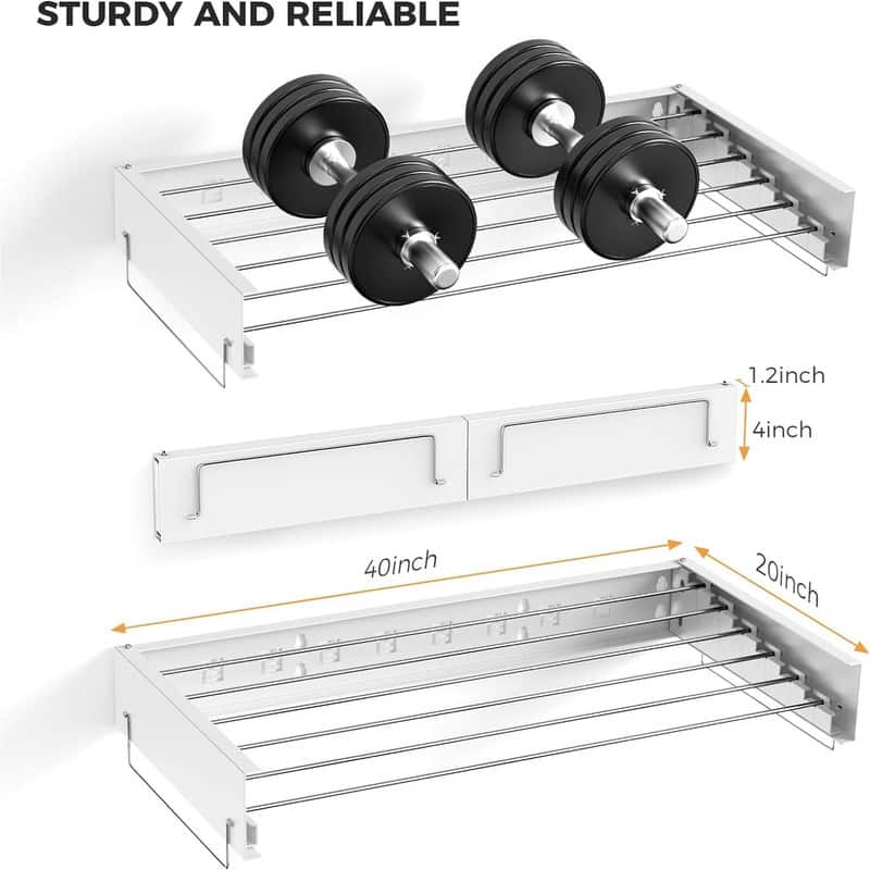 Space-Saving Wall Mounted Laundry Drying Rack - 1.18"D x 41.33"W x 5"H