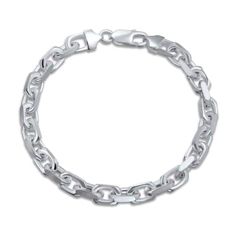 Anchor Mariner Link Bracelet 250 Gauge Solid Sterling Silver 8-8.5 "