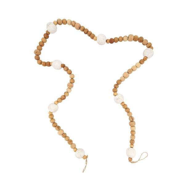 slide 1 of 1, Simplicity in Nature Wood Beaded Garland - 72" 72"