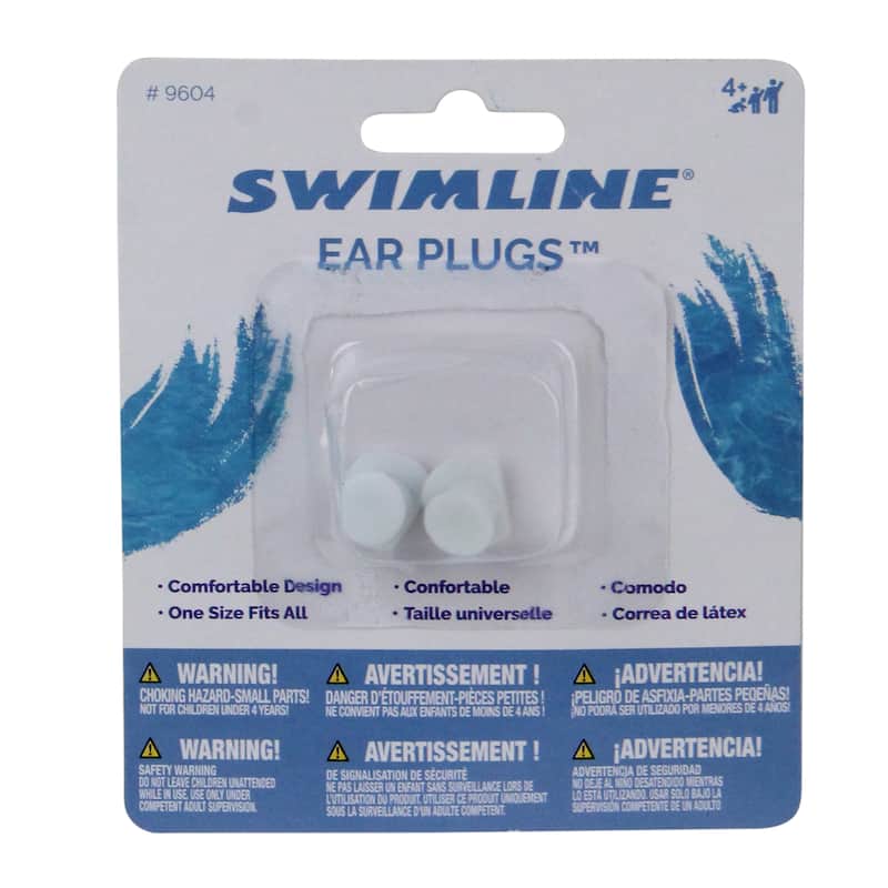 2pc White Molded Ear Plugs Swimming Pool Accessory - One Size - 1"