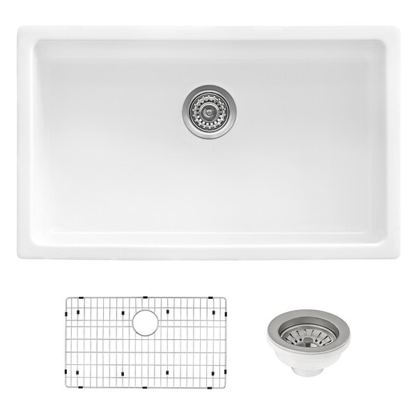 Ruvati 27-inch Fireclay Undermount / Drop-in Topmount Kitchen Sink