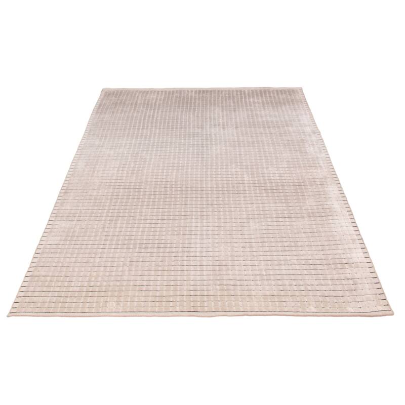 ECARPETGALLERY Hand Loomed Elysian Grey Viscose Rug - 6'8 x 9'5