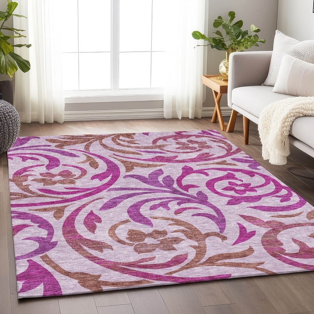 Premium Washable Super Soft Contempory Scroll Mayfield Rug