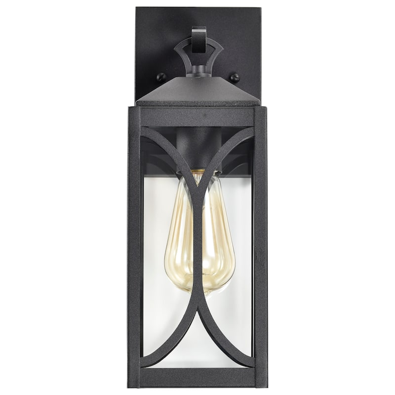 Oaklyn 1 Light Small Wall Lantern Matte Black with Clear Glass