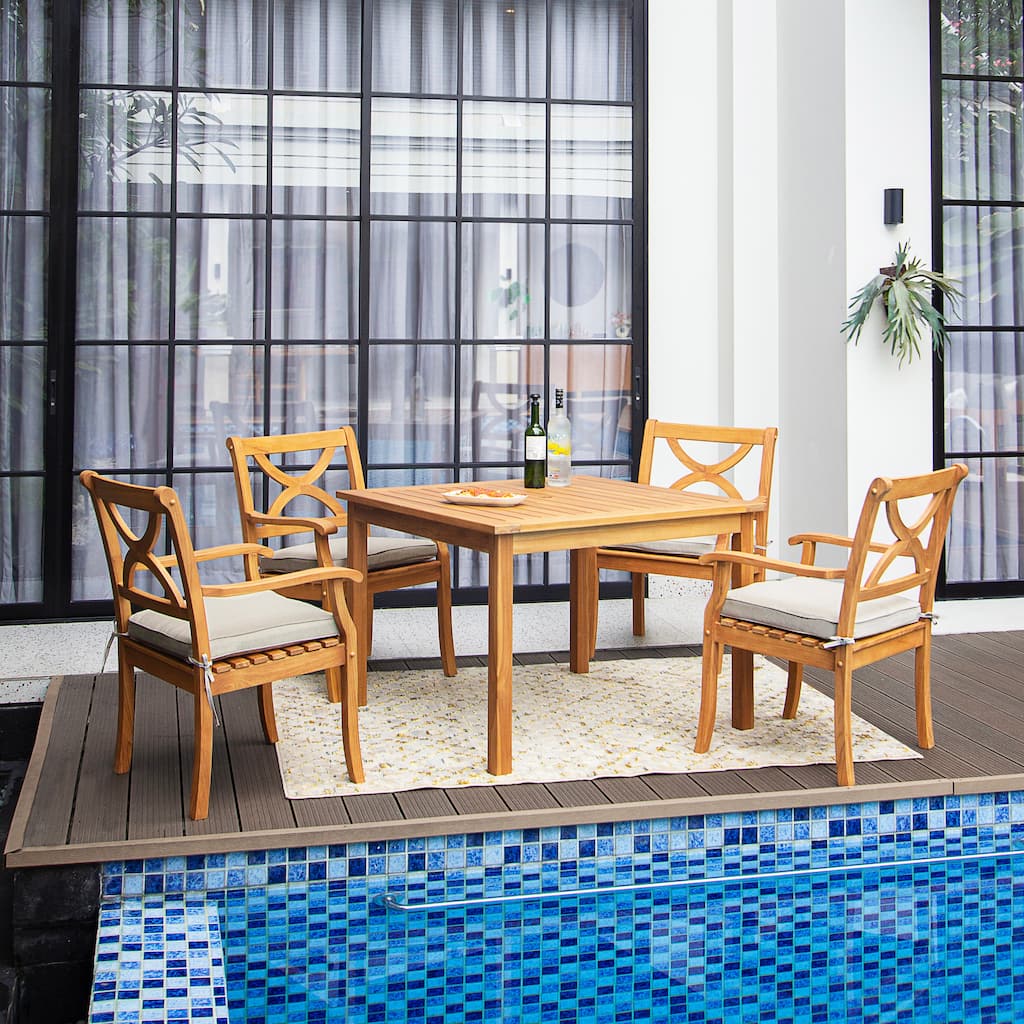 Cambridge Casual Lowell 5-piece Teak Patio Dining Sets