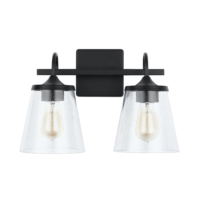 Jayne 2-light Bath/ Vanity Fixture w/ Clear Seeded Glass