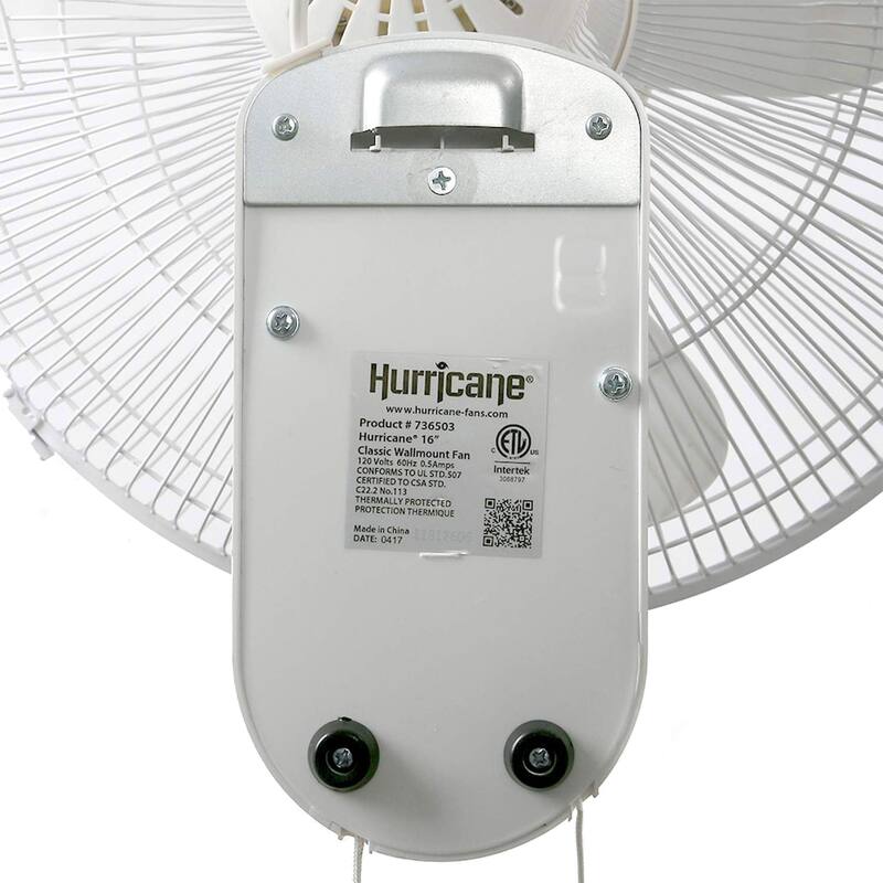 Hurricane 20 Inch Pro Commercial Grade Classic Oscillating Wall Mount Fan, Black