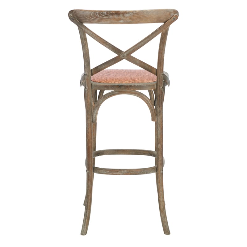 SAFAVIEH Reggie 30-inch x-Back Antique White Bar Stool - 19.7" W x 21.3" L x 44.1" H - 20Wx21Dx44H