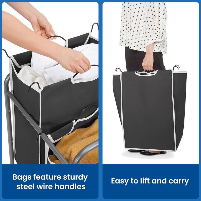 90 L Laundry Hamper with Wheels - 18.5"L x 16.92"W x 31.5"H