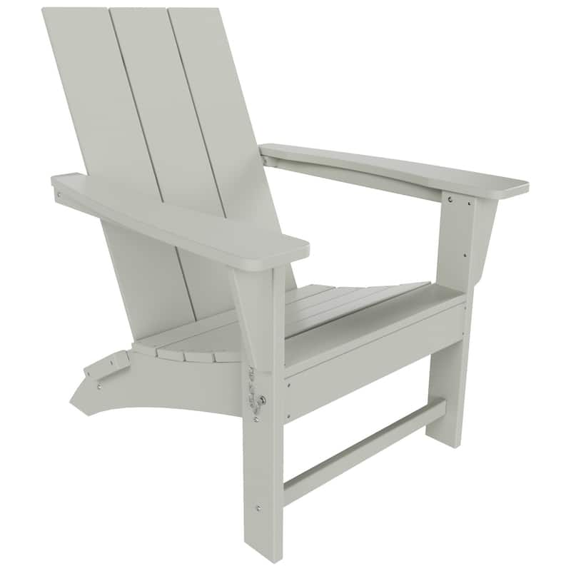 Shoreside Modern Eco-Friendly All Weather Commercial-Residential Folding Adirondack Chair - Sand