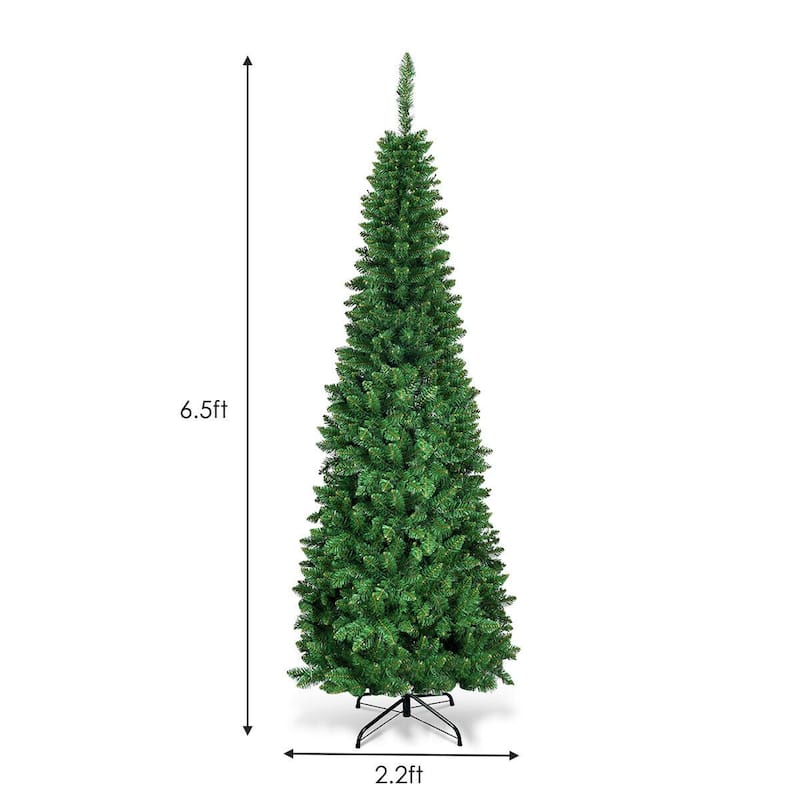 Slim Prelit Christmas Tree with LED Lights Ideal for Narrow Spaces