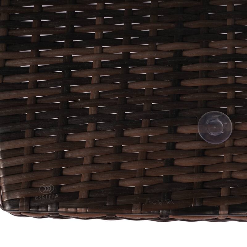 Modern rattan wicker table with tempered glass for living room, patio-Not in use