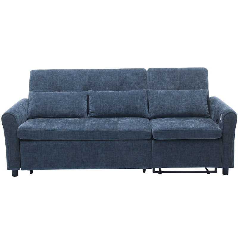 Roomfitters 2-in-1 Sofa Bed with Reversible Recliner, Three-Seater Convertible Couch for Living Room
