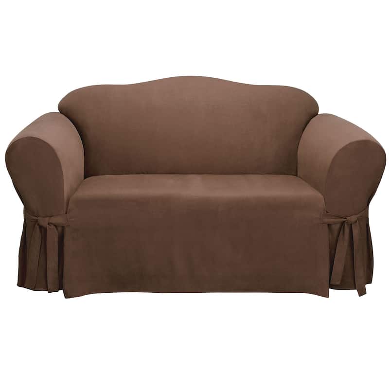 SureFit Soft Suede 1 Piece Loveseat Slipcover