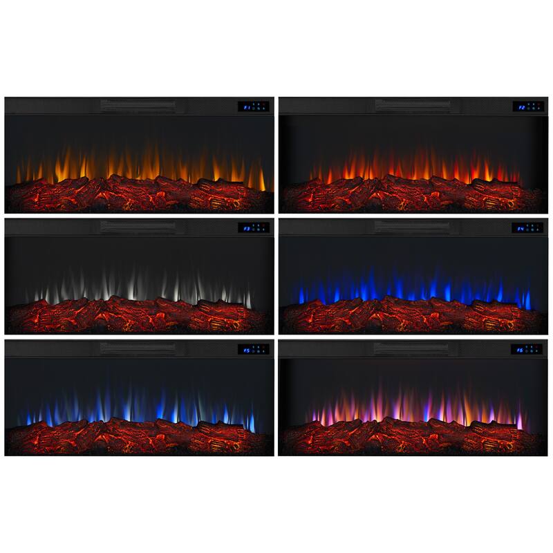 Dahlia Landscape Electric Fireplace in White Oak by Real Flame