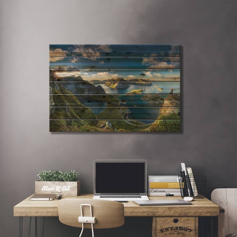 Reinebringen Views Print On Wood by Dr. Nicholas Roemmelt - Multi-Color