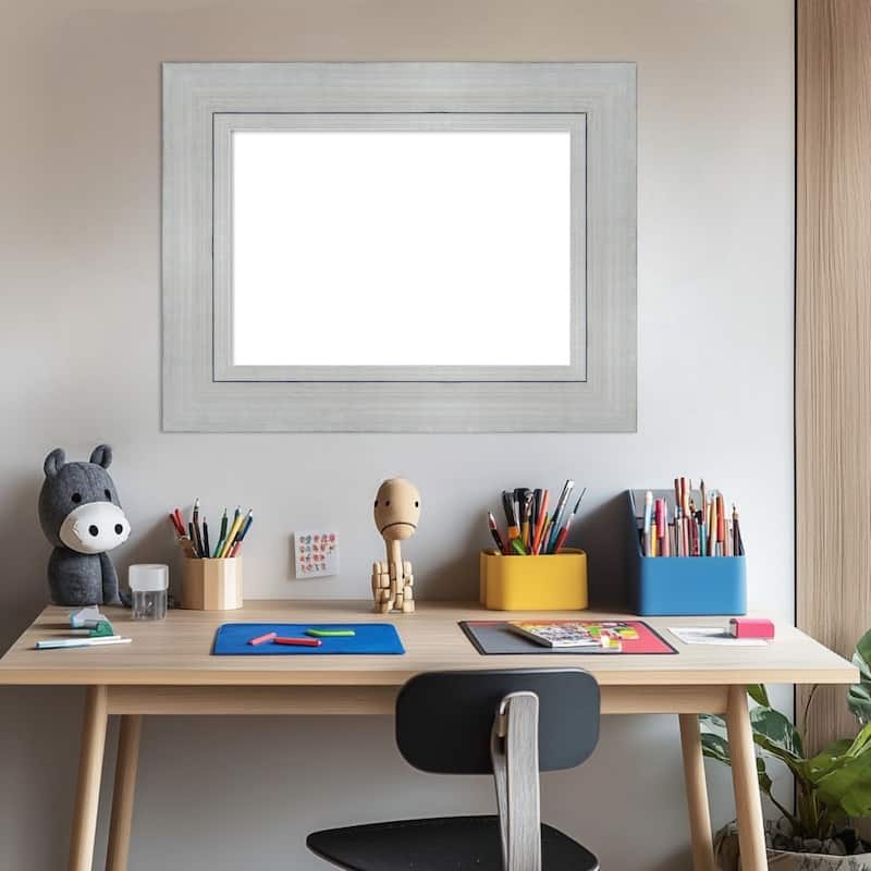 Amanti Art Romano Silver Framed Dry Erase Magnetic Board
