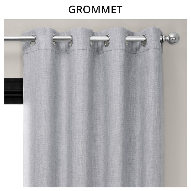 Exclusive Fabrics Grommet Textured Faux Linen Room Darkening Curtains for Bedroom & Living Room Curtains (1 Panel)