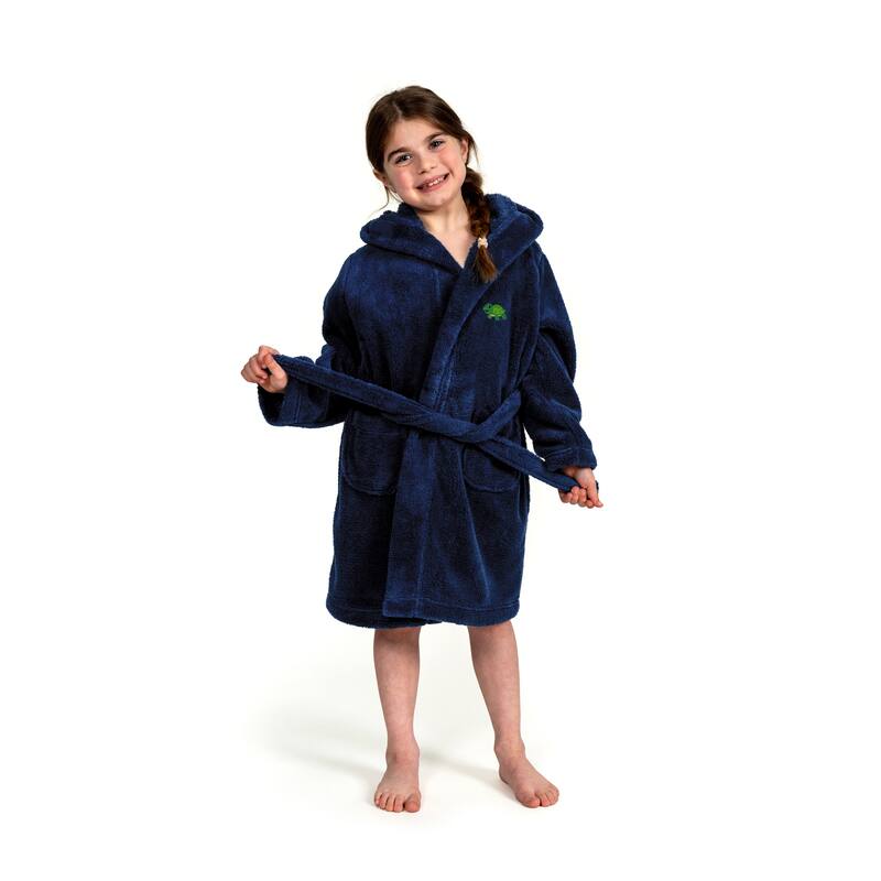 Sweet Kids 100% Polyester SUPER PLUSH Double Brushed Hooded Bathrobe - TURTLE