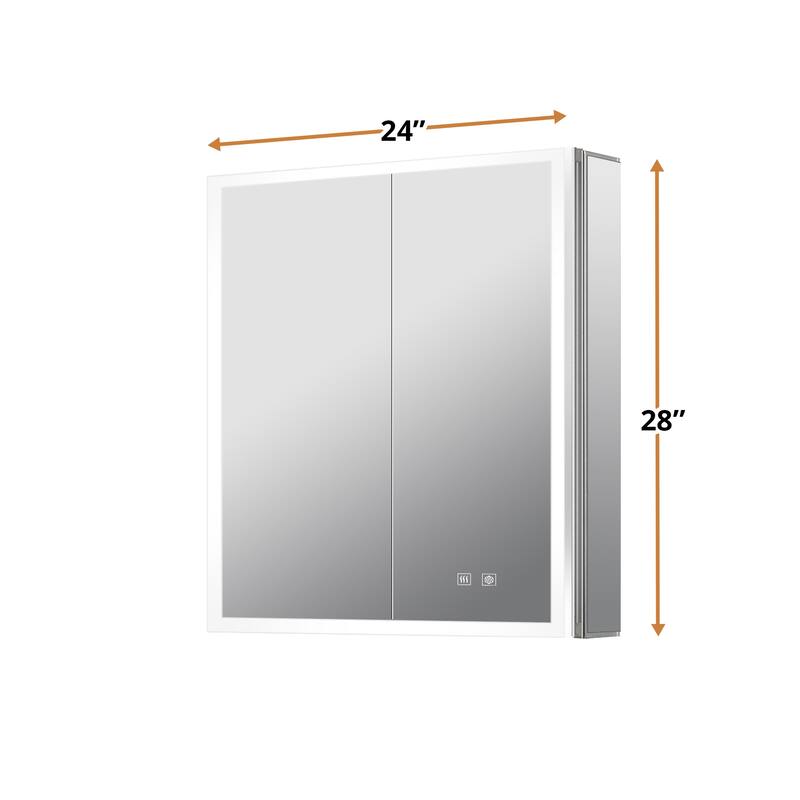 Mesa Surface-Mount LED Mirror Medicine Cabinet with Defogger