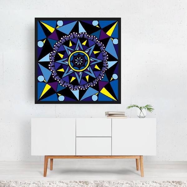 Blue Geometric Compass Drawing Pattern Patterns Art Print/Poster - Bed ...