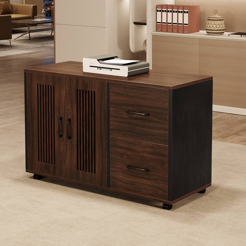 63-Inch Large Executive Desk and Mobile File Cabinet Set for Office