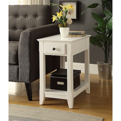Versatile Rectangular Wooden Accent Table with Shelf and Drawer