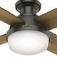 preview thumbnail 5 of 22, Hunter 52" Dempsey Flush Mount Ceiling Fan w/ LED Light Kit, Handheld Remote - Contemporary, Transitional - Low Profile