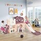 preview thumbnail 2 of 37, 7-in-1 Toddler Slide Set - Spaceship Playset with Slide, Arch Tunnel, Basketball Hoop, and Toy Storage Purple