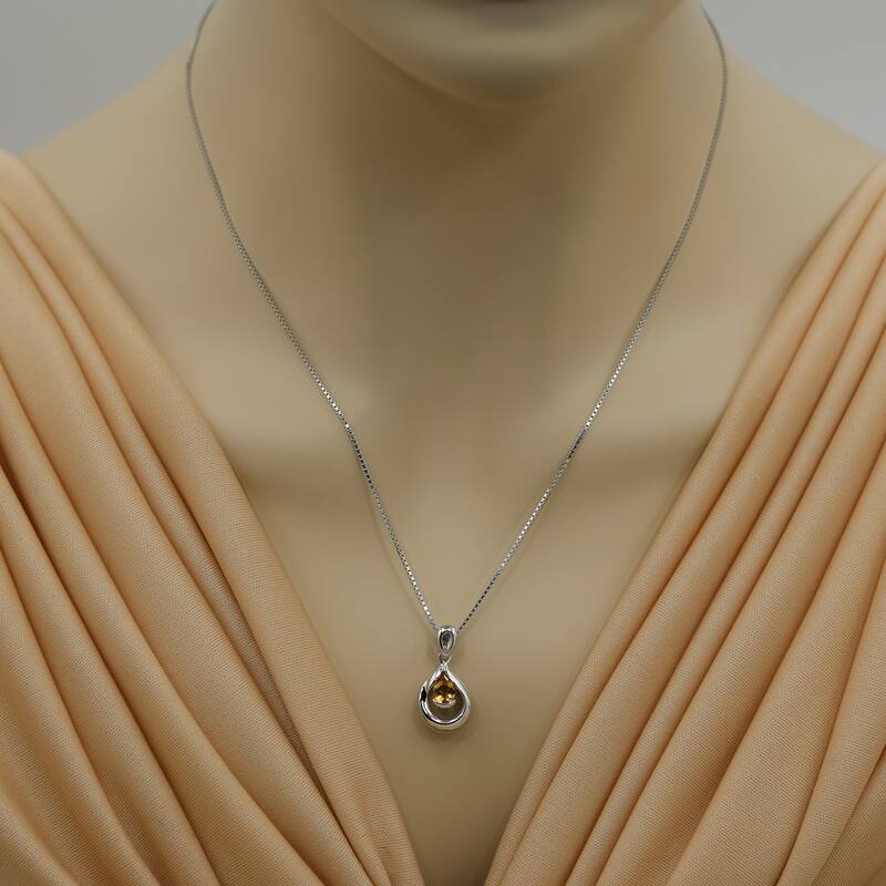 0.5 ct Citrine Pendant in Sterling Silver
