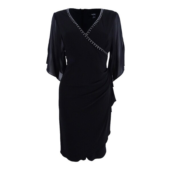 Shop MSK Women's Rhinestone Cold-Shoulder Blouson Dress (6, Black ...