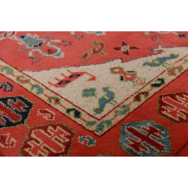 Animals Tribal Kazak Oriental Area Rug Hand-Knotted Wool Carpet - 5'0" x 7'8"