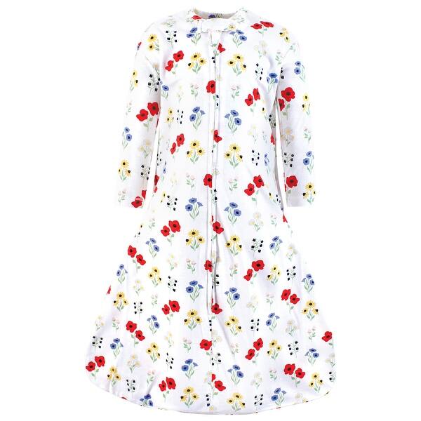 slide 1 of 1, Hudson Baby Infant Girl Long Sleeve Cotton Jersey Sleeping Bag, Sack, Blanket, Wildflower 0-6 Months - Wildflower