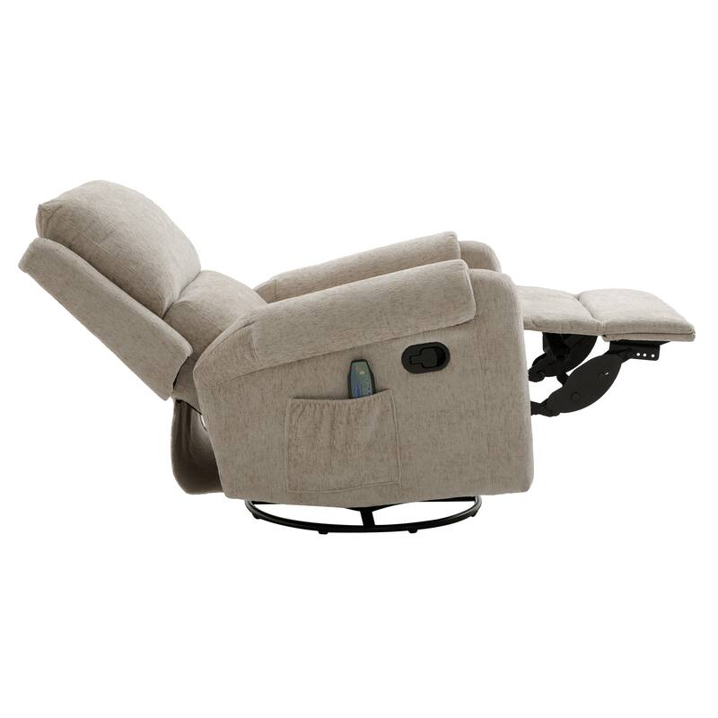 Manual Recliner Massage Recliner Chair Nursery Recliner Chair Swivel Rocker Recliner Sofa with a Side Storage Pocket