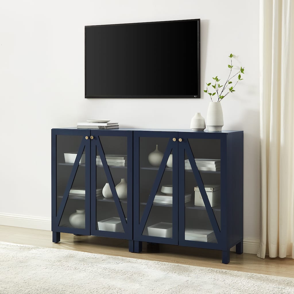 Crosley Cassai 2Pc Media Storage Cabinet Set
