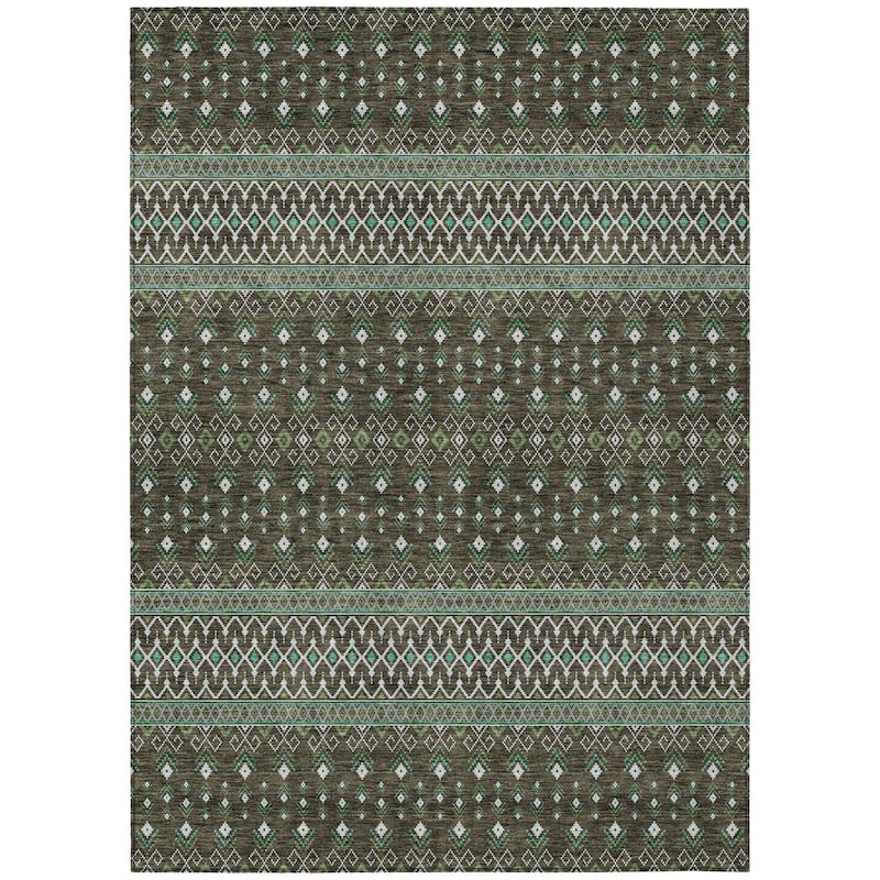 HomeRoots Tribal Transitional Rectangle Outdoor Rug