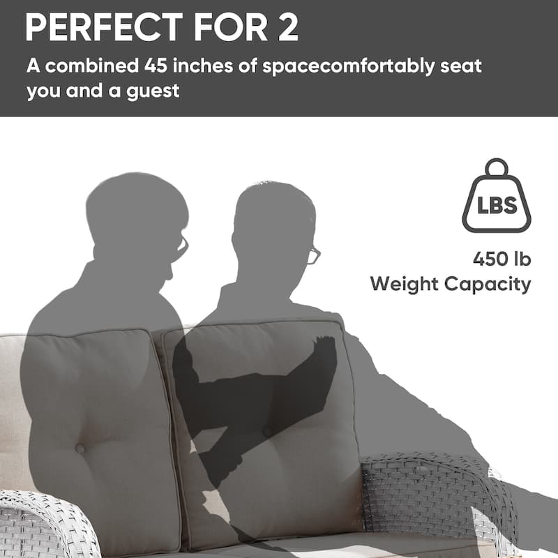 Outdoor Patio Loveseat Sofa with Coffee Table