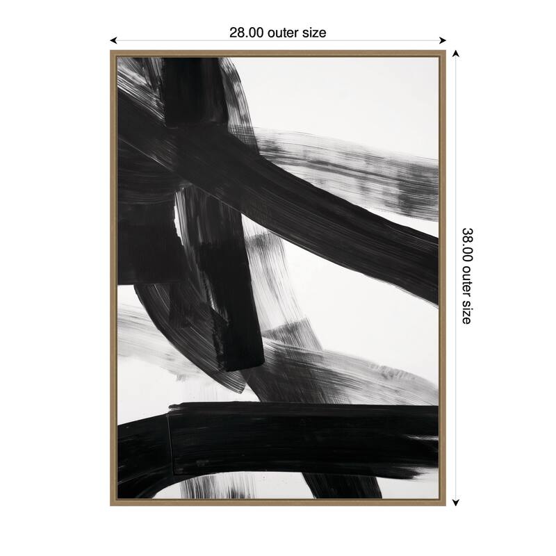 Kate and Laurel Black Mark No. 1 by Amy Lighthall Framed Canvas Wall Art Print