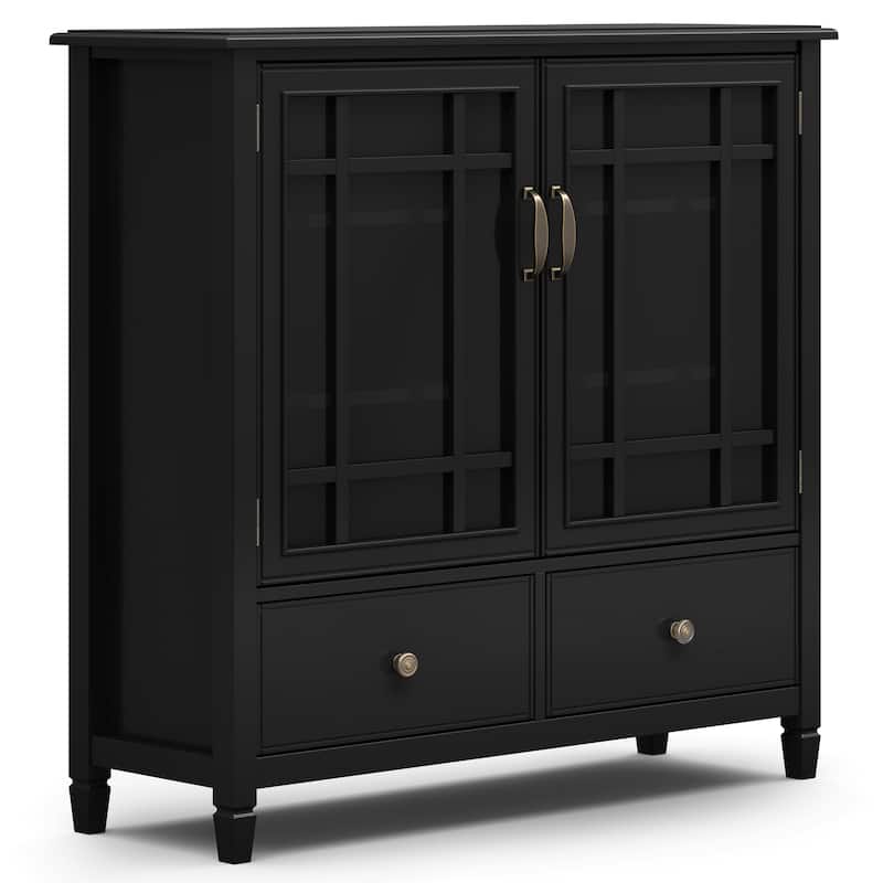 WYNDENHALL Hampshire SOLID WOOD 46 inch Wide Traditional Tall Storage Cabinet - 46"w x 17"d x 46"h